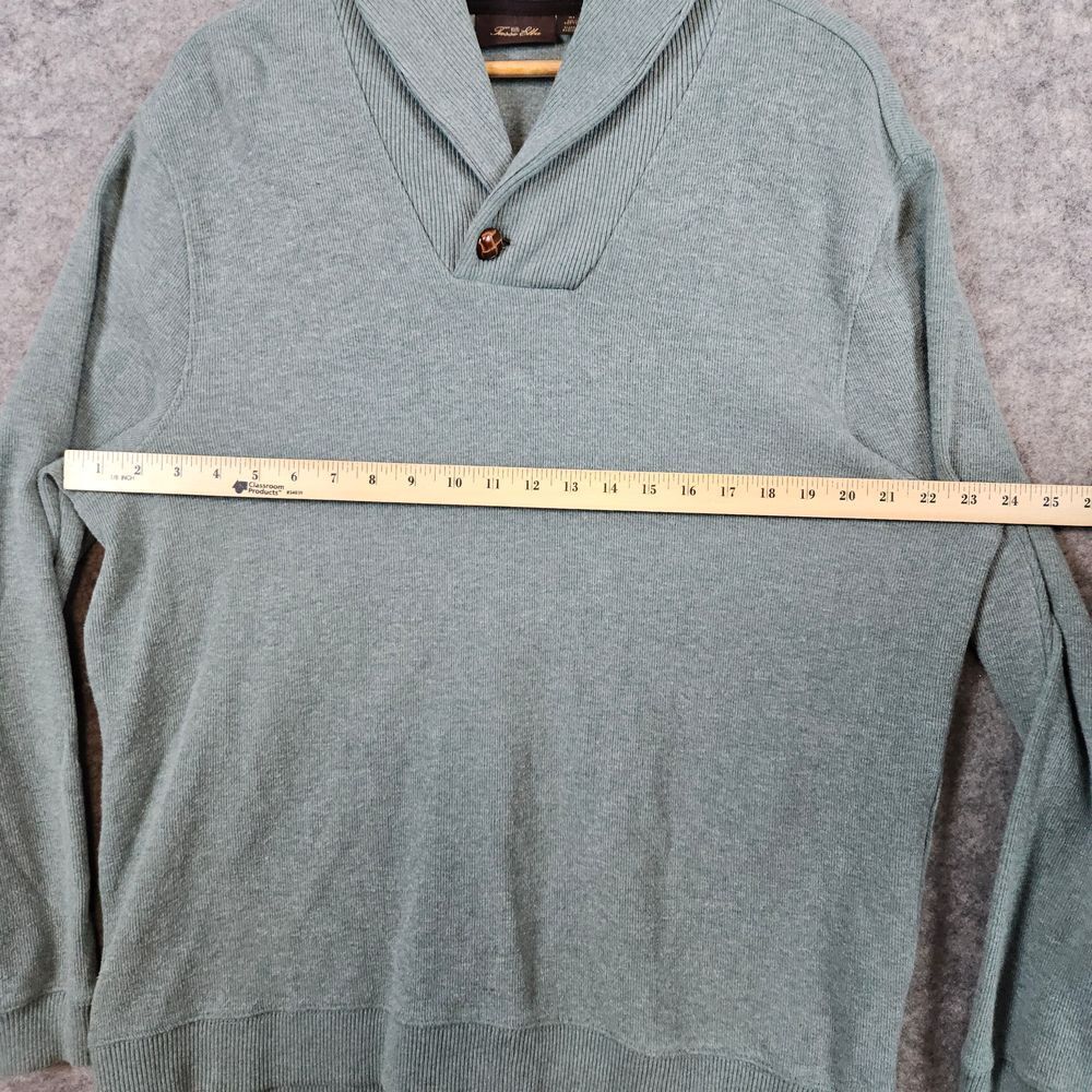 Tasso Elba Men's Light‎ Green Shawl Collar Size XL Sweater 100% Cotton Preppy - Picture 6 of 9